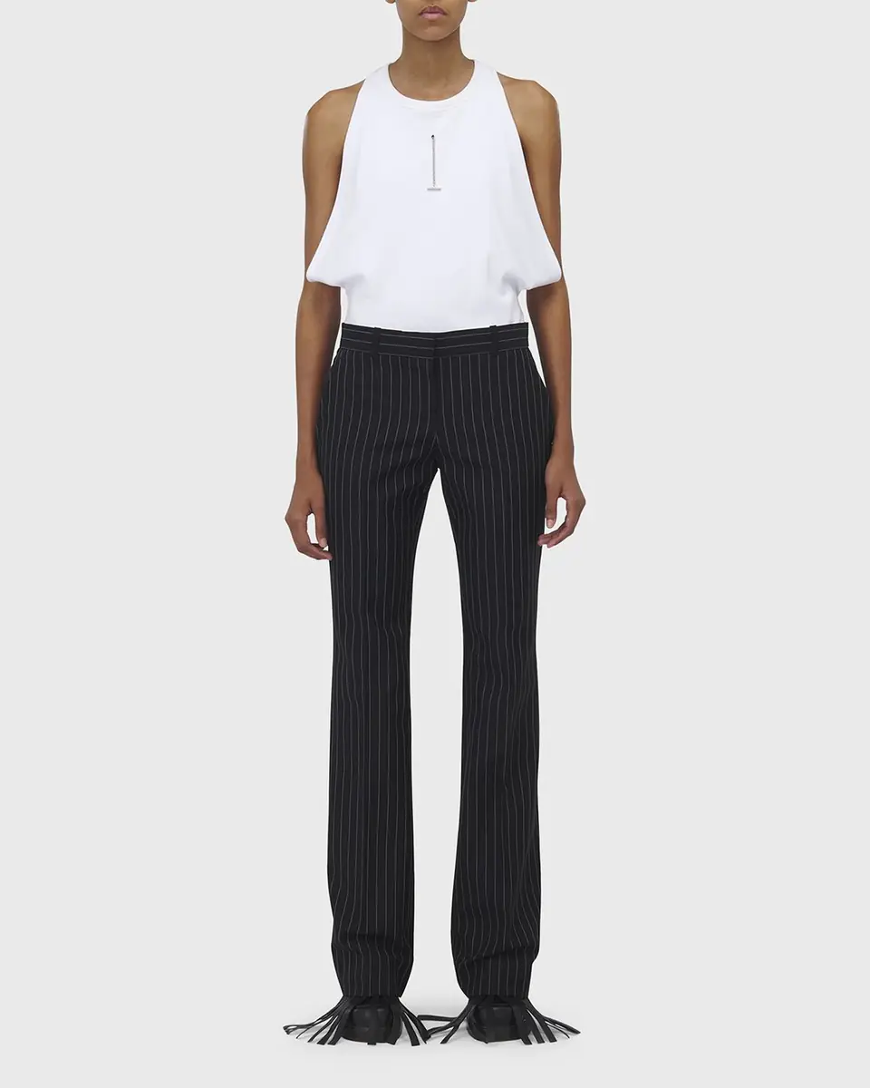 Alexander McQueen High-Rise Pinstripe Flared Trousers | Thumbnail 2 Alexander McQueen High-Rise Pinstripe Flared Trousers | Thumbnail 2