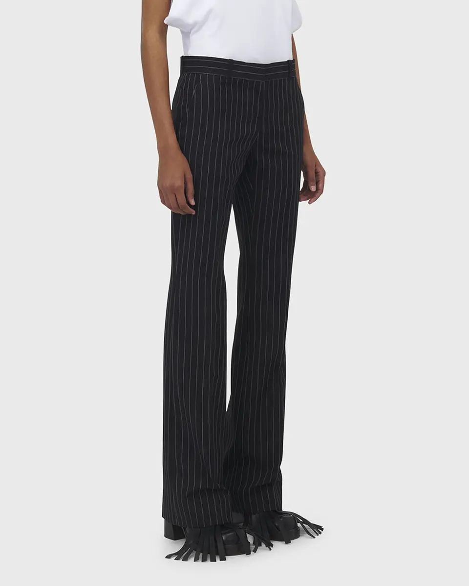 Alexander McQueen High-Rise Pinstripe Flared Trousers | Thumbnail 4 Alexander McQueen High-Rise Pinstripe Flared Trousers | Thumbnail 4