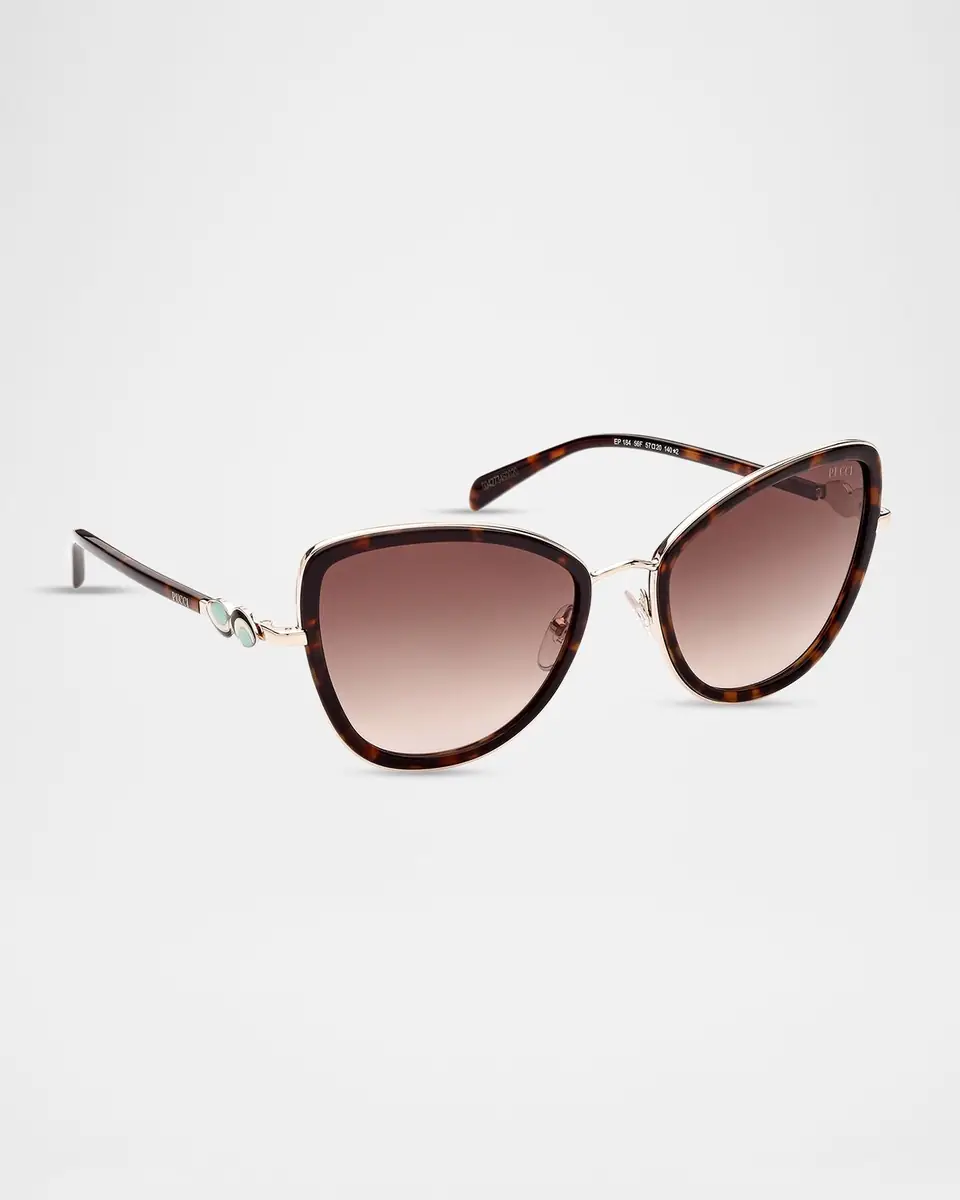 Pucci 57mm Fishtail Acetate & Metal Cat-Eye Sunglasses | Thumbnail 3 Pucci 57mm Fishtail Acetate & Metal Cat-Eye Sunglasses | Thumbnail 3