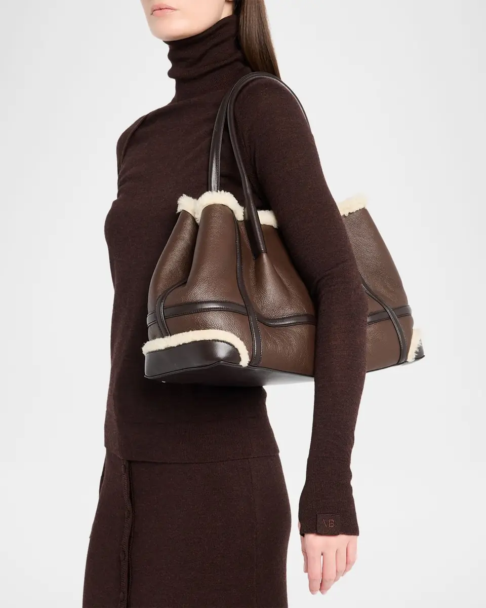 Bottega Veneta Shearling & Two-Tone Leather Shoulder Bag | Thumbnail 2