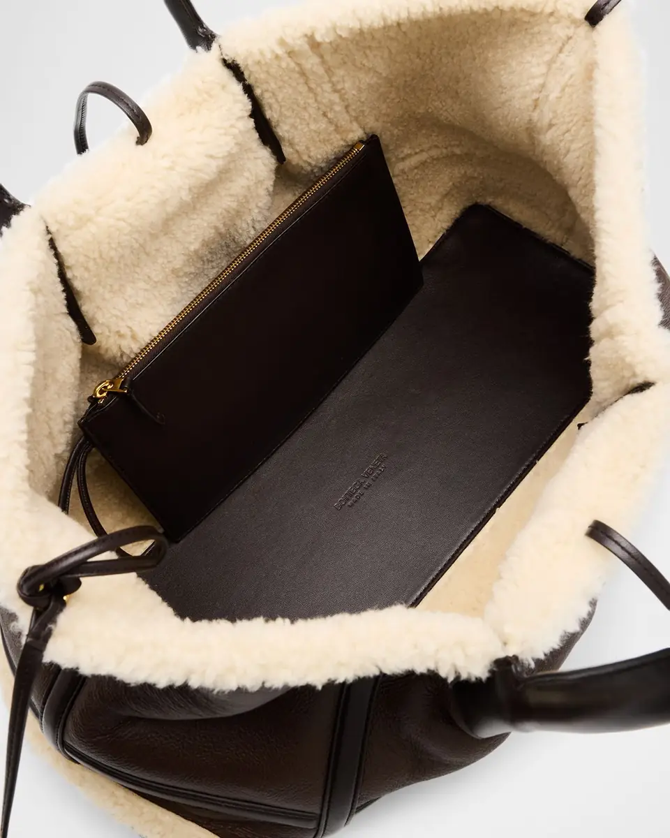 Bottega Veneta Shearling & Two-Tone Leather Shoulder Bag | Thumbnail 4