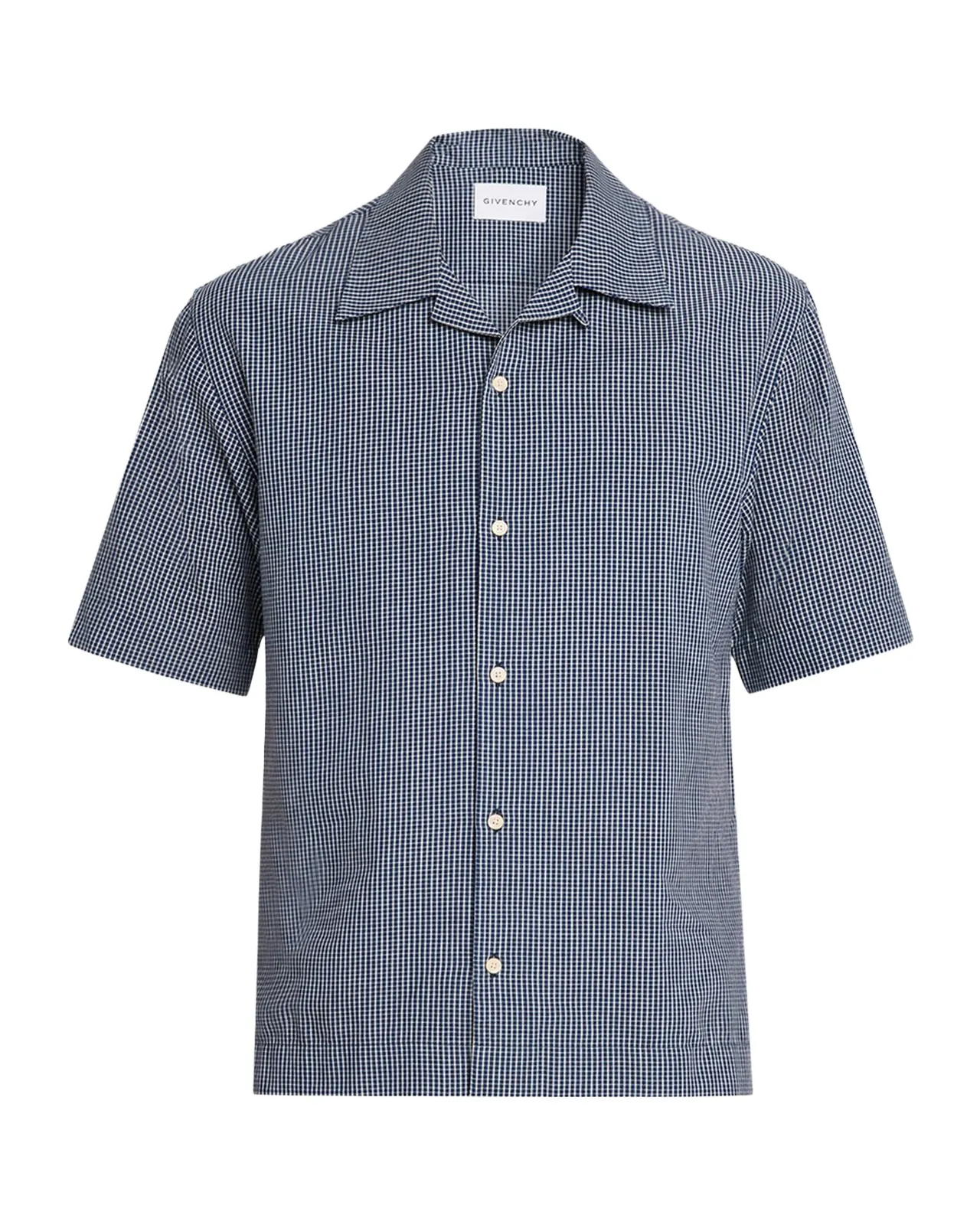 Men's Checked Cotton Bowling Shirt with Embroidery Men's Checked Cotton Bowling Shirt with Embroidery