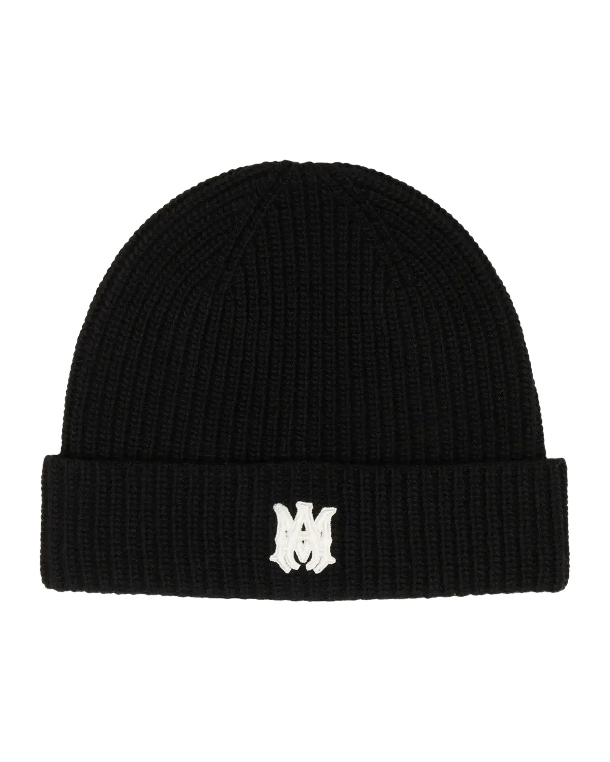 AMIRI Men's MA Embroidered Wool Rib Beanie Hat