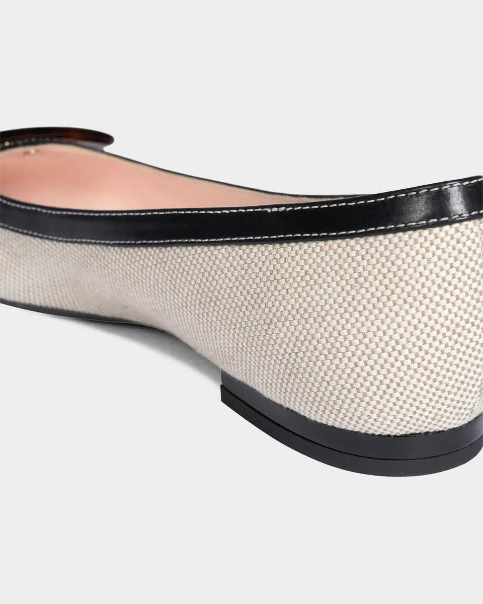 Roger Vivier Gommettine Linen and Leather Ballerina Flats | Thumbnail 6 Roger Vivier Gommettine Linen and Leather Ballerina Flats | Thumbnail 6