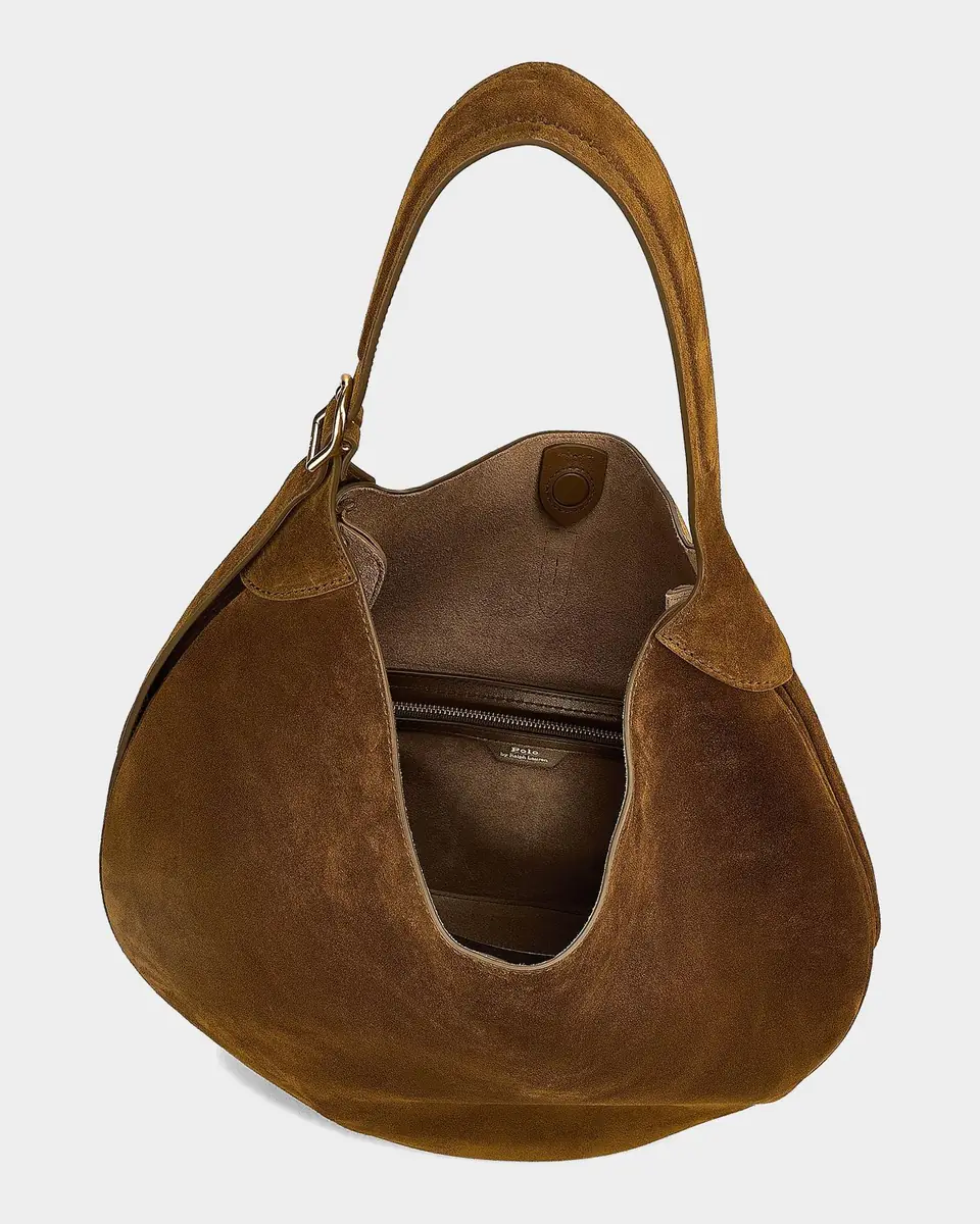 Polo Ralph Lauren Polo ID Suede Large Shoulder Bag | Thumbnail 4 Polo Ralph Lauren Polo ID Suede Large Shoulder Bag | Thumbnail 4