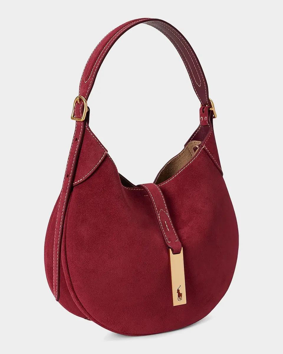 Polo Ralph Lauren Polo ID Suede Small Shoulder Bag | Thumbnail 6 Polo Ralph Lauren Polo ID Suede Small Shoulder Bag | Thumbnail 6