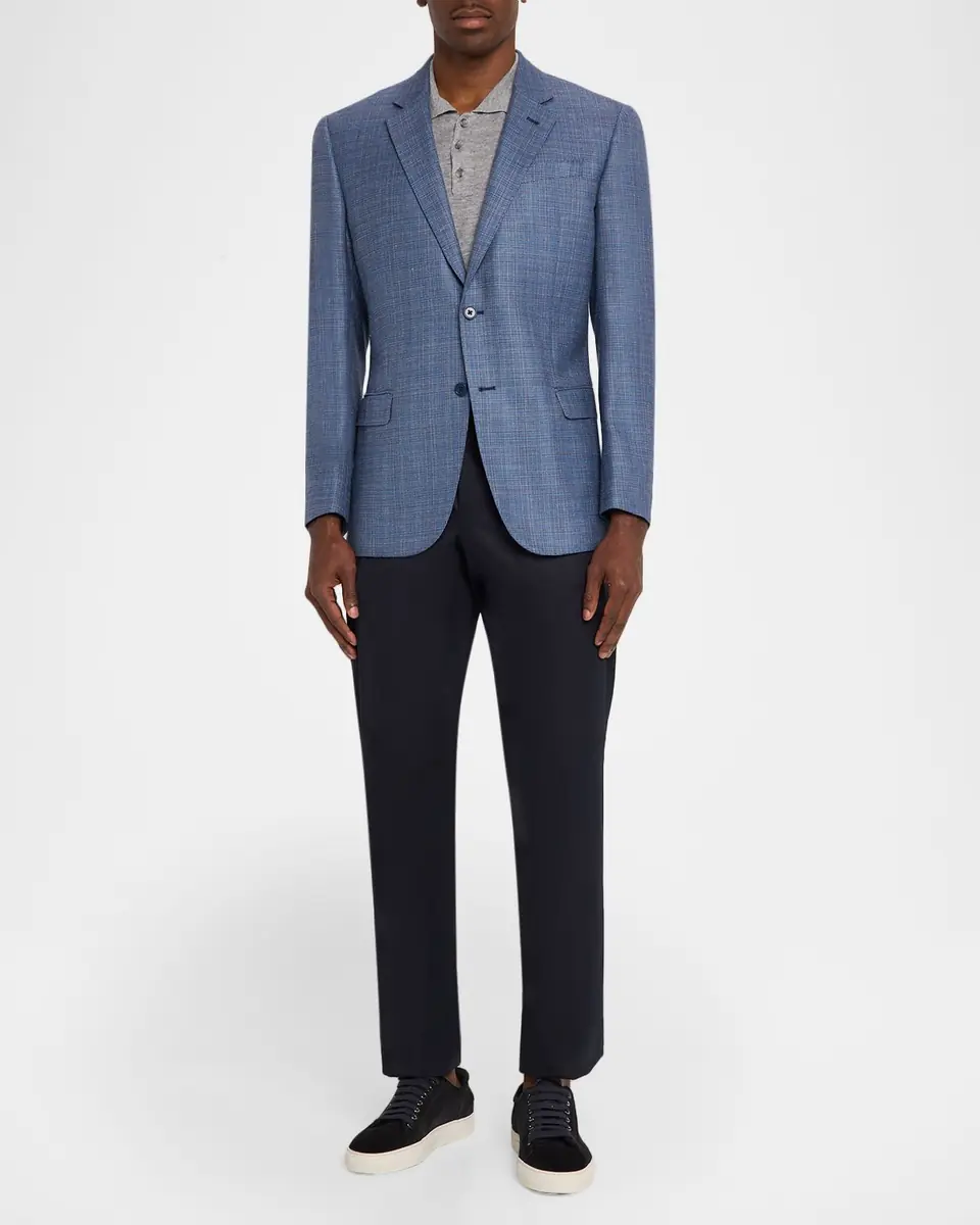 Emporio Armani Men's Micro Check Wool-Blend Sport Coat | Thumbnail 2 Emporio Armani Men's Micro Check Wool-Blend Sport Coat | Thumbnail 2