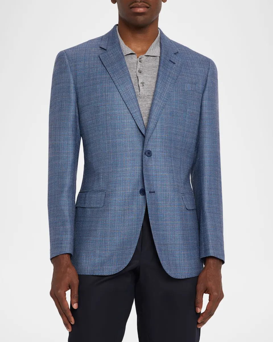 Emporio Armani Men's Micro Check Wool-Blend Sport Coat | Thumbnail 4 Emporio Armani Men's Micro Check Wool-Blend Sport Coat | Thumbnail 4