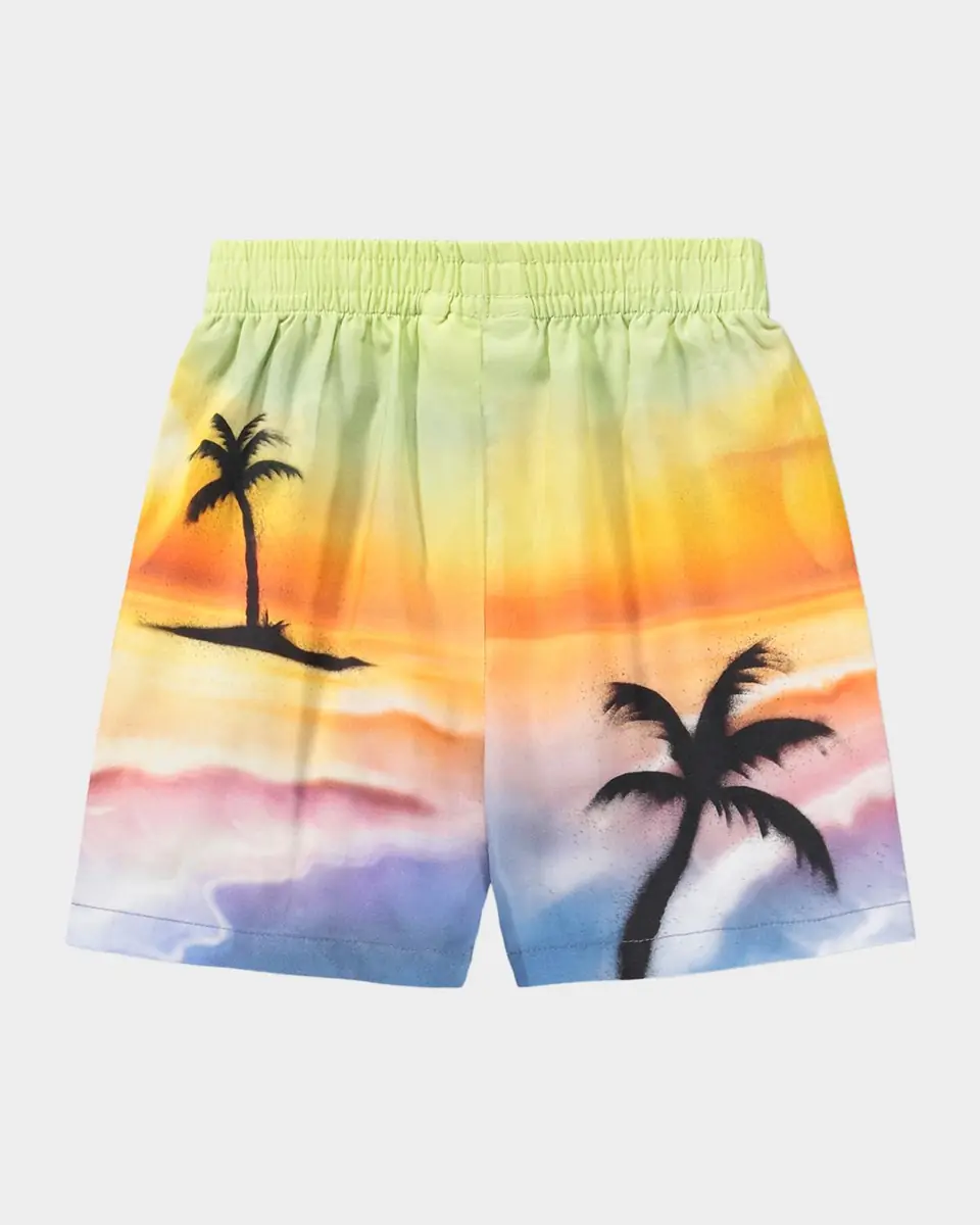 Molo Boy's Solar Palm Tree Shorts, Size -2 | Thumbnail 2