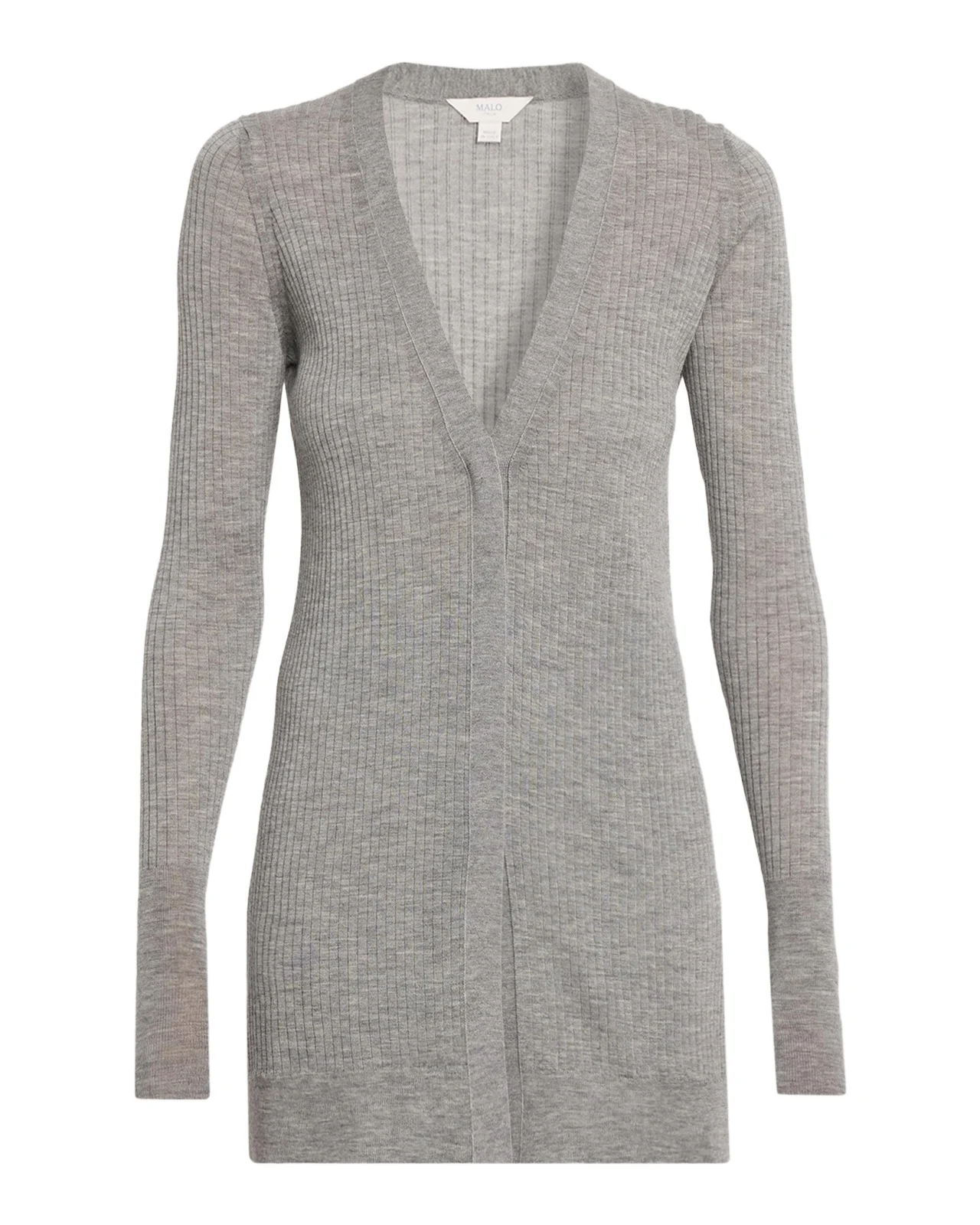 Malo Cashmere Wide Rib Long Cardigan