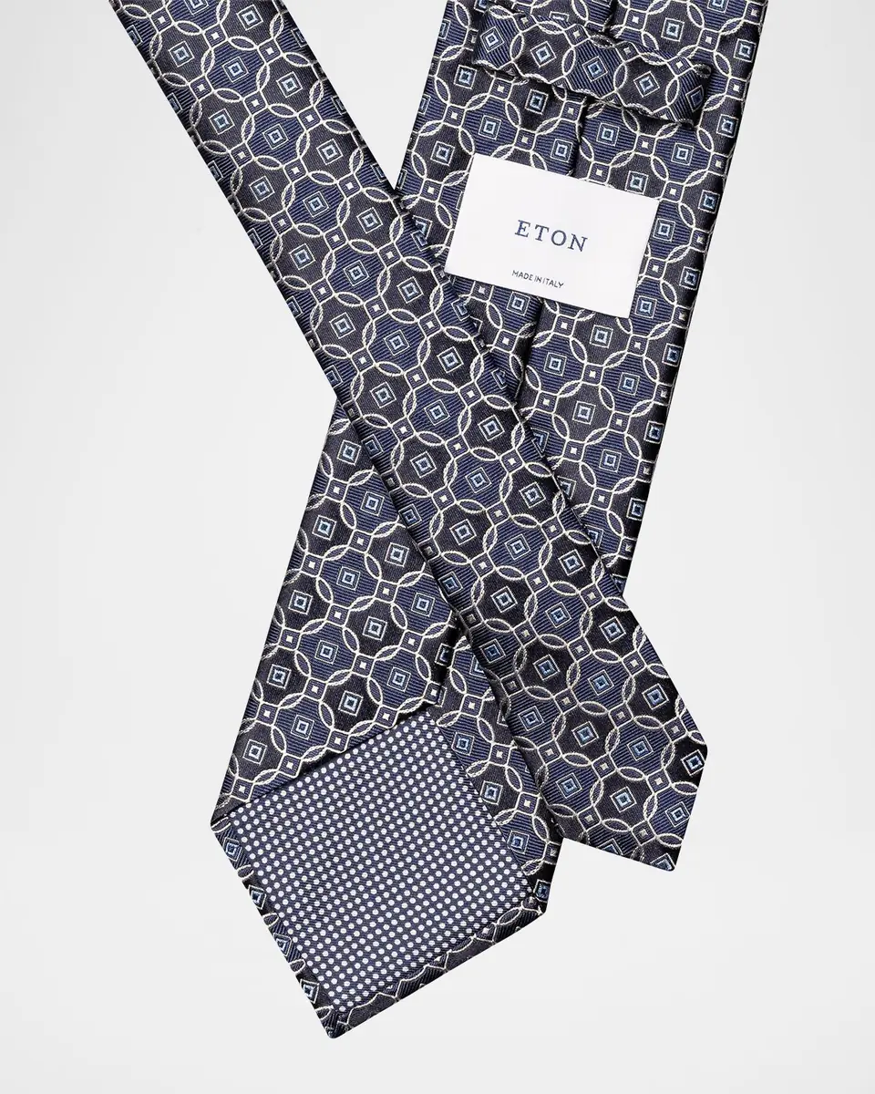 Eton Men's Maxi-Medallion Silk Jacquard Tie | Thumbnail 2 Eton Men's Maxi-Medallion Silk Jacquard Tie | Thumbnail 2