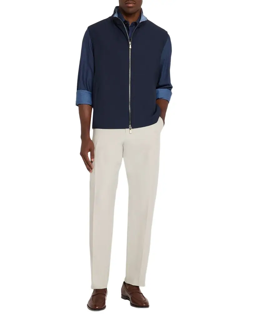 Isaia Men 's Zipped Reversible Vest | Image 1 Isaia Men 's Zipped Reversible Vest | Image 1