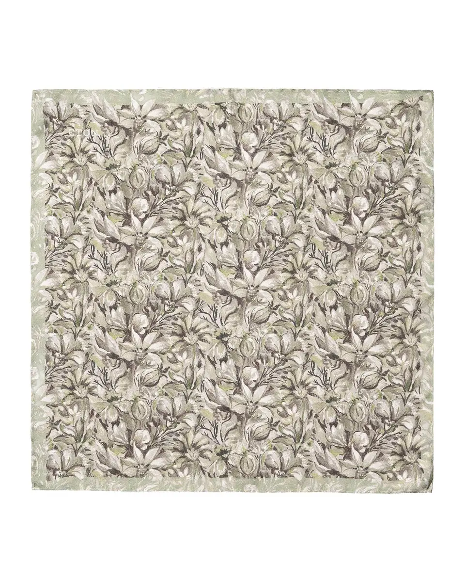 Eton Men's Floral Artwork Silk Pocket Square | Thumbnail 3 Eton Men's Floral Artwork Silk Pocket Square | Thumbnail 3
