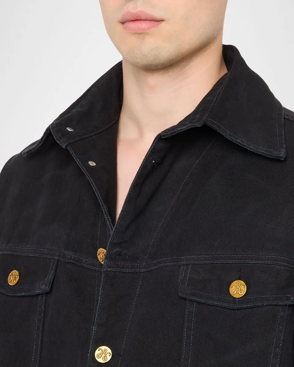 Willy Chavarria Men's Chachi Denim Trucker Jacket | Thumbnail 5 Willy Chavarria Men's Chachi Denim Trucker Jacket | Thumbnail 5