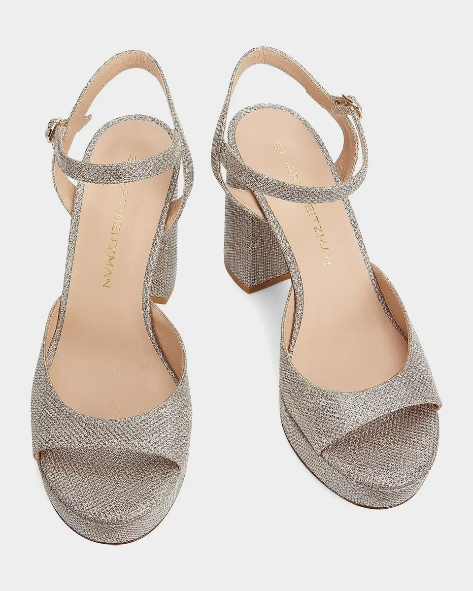 Stuart Weitzman 100mm Dayna II Metallic Platform Ankle-Strap Sandals | Thumbnail 4 Stuart Weitzman 100mm Dayna II Metallic Platform Ankle-Strap Sandals | Thumbnail 4