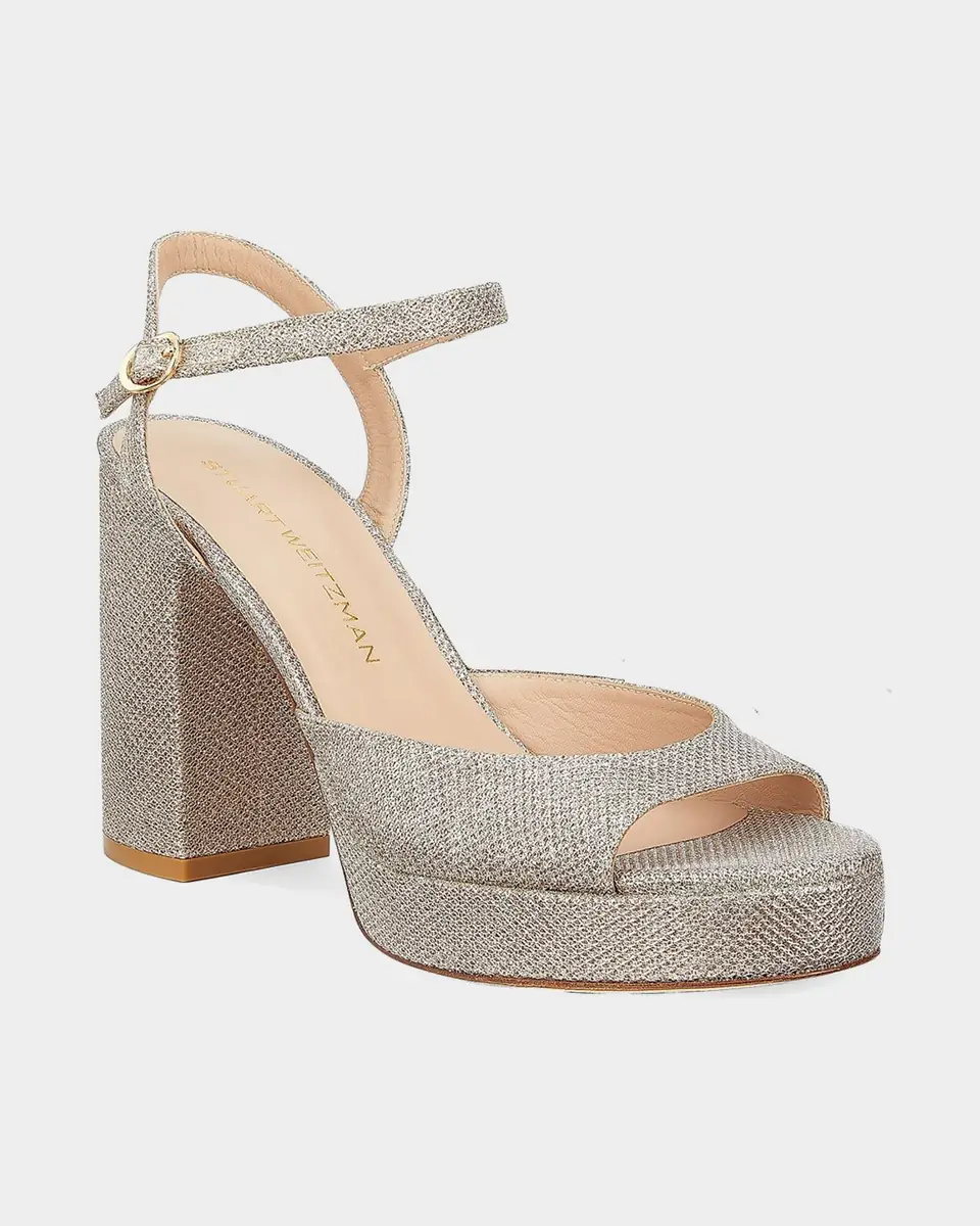 Stuart Weitzman 100mm Dayna II Metallic Platform Ankle-Strap Sandals | Thumbnail 5 Stuart Weitzman 100mm Dayna II Metallic Platform Ankle-Strap Sandals | Thumbnail 5