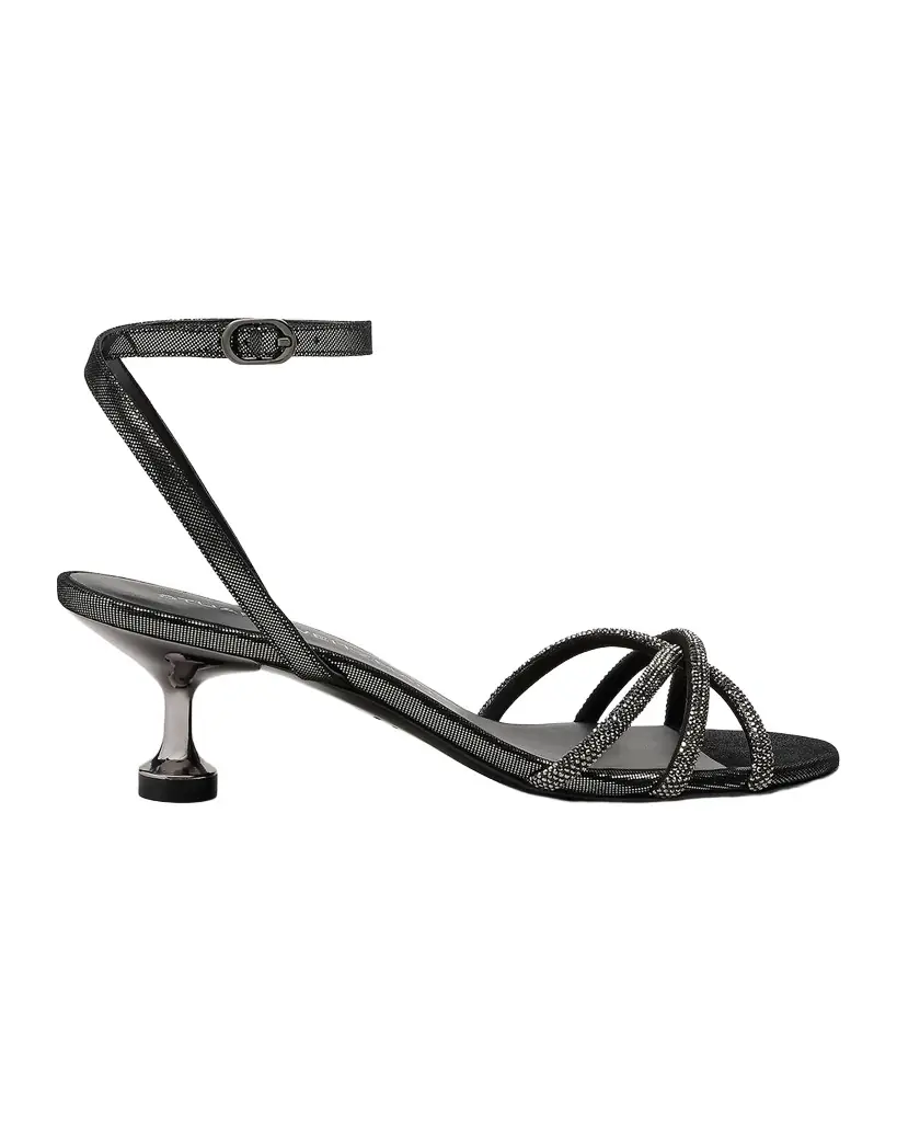 Stuart Weitzman 50mm Nudistini Shine Leather Noir Ankle-Strap Sandals | Image 1 Stuart Weitzman 50mm Nudistini Shine Leather Noir Ankle-Strap Sandals | Image 1