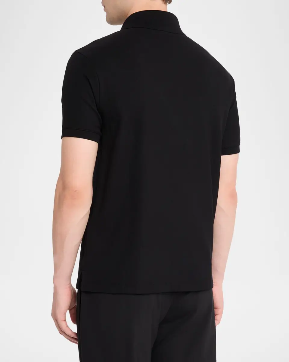 Emporio Armani Men's Cotton Jersey Ribbed-Trim Polo Shirt | Thumbnail 3