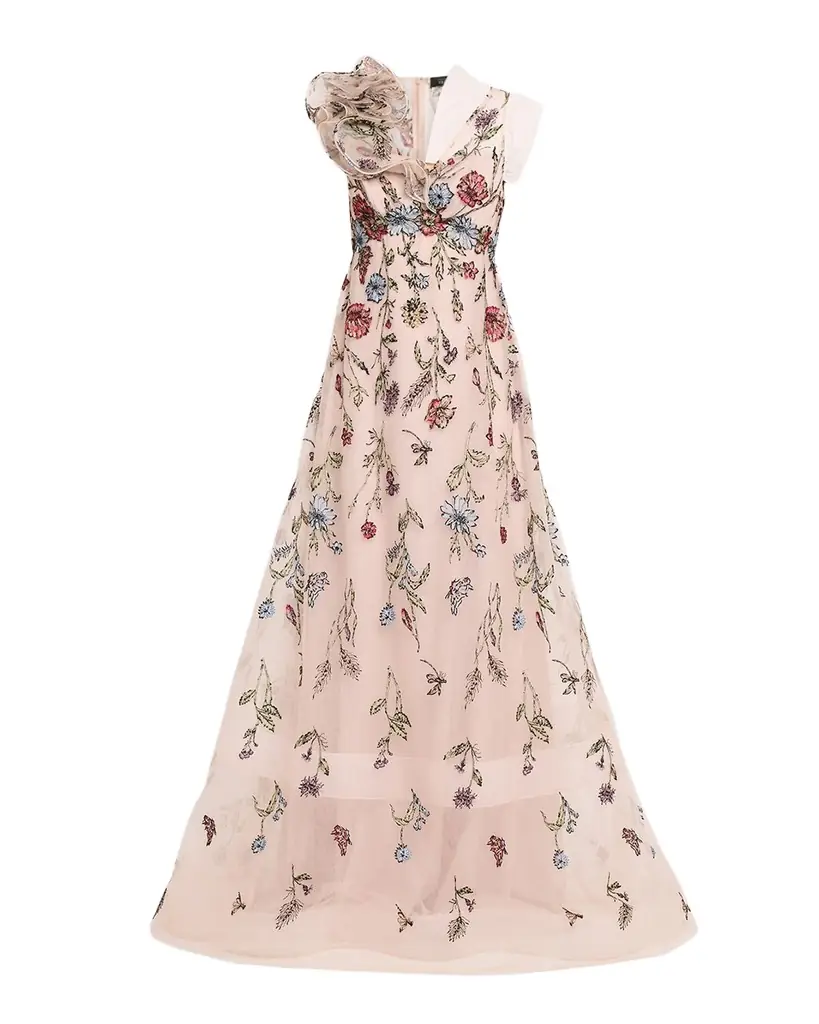 Rickie Freeman for Teri Jon Floral-Embroidered Tulle Gown | Image 1 Rickie Freeman for Teri Jon Floral-Embroidered Tulle Gown | Image 1