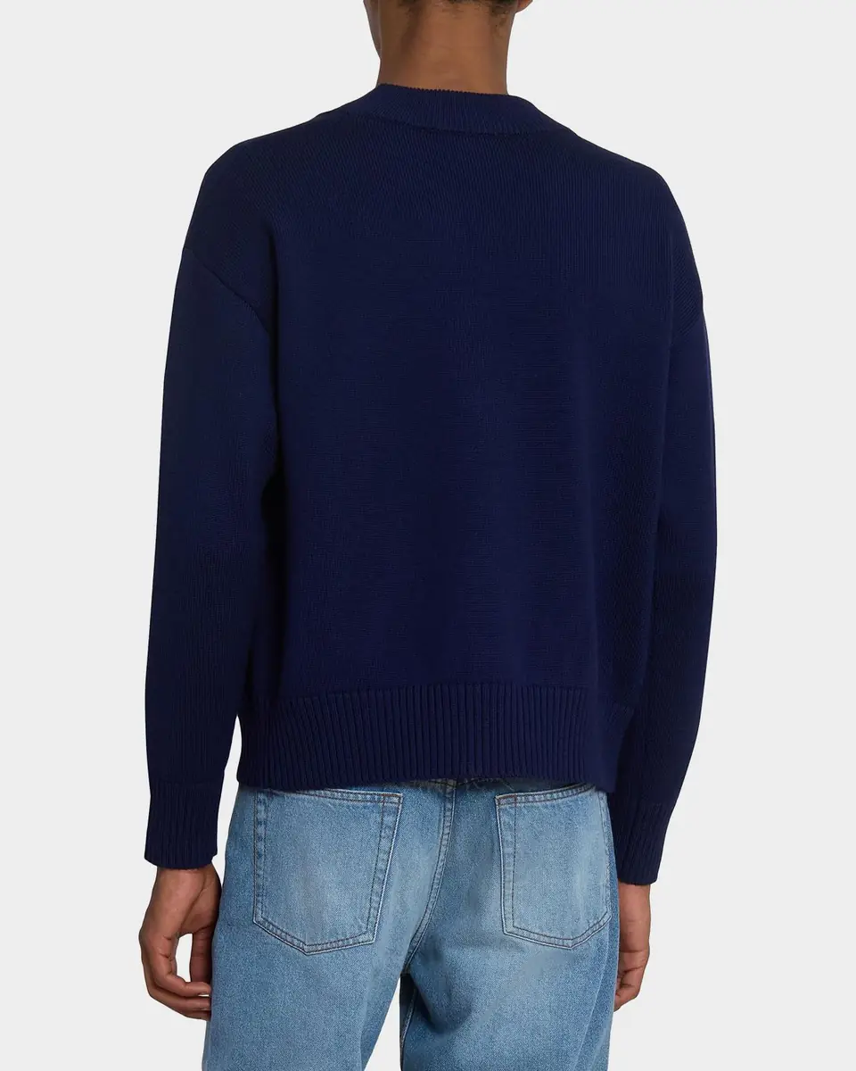 Ami Paris Men's Intarsia Ami De Coeur Wool and Cotton Knit Cardigan | Thumbnail 2 Ami Paris Men's Intarsia Ami De Coeur Wool and Cotton Knit Cardigan | Thumbnail 2