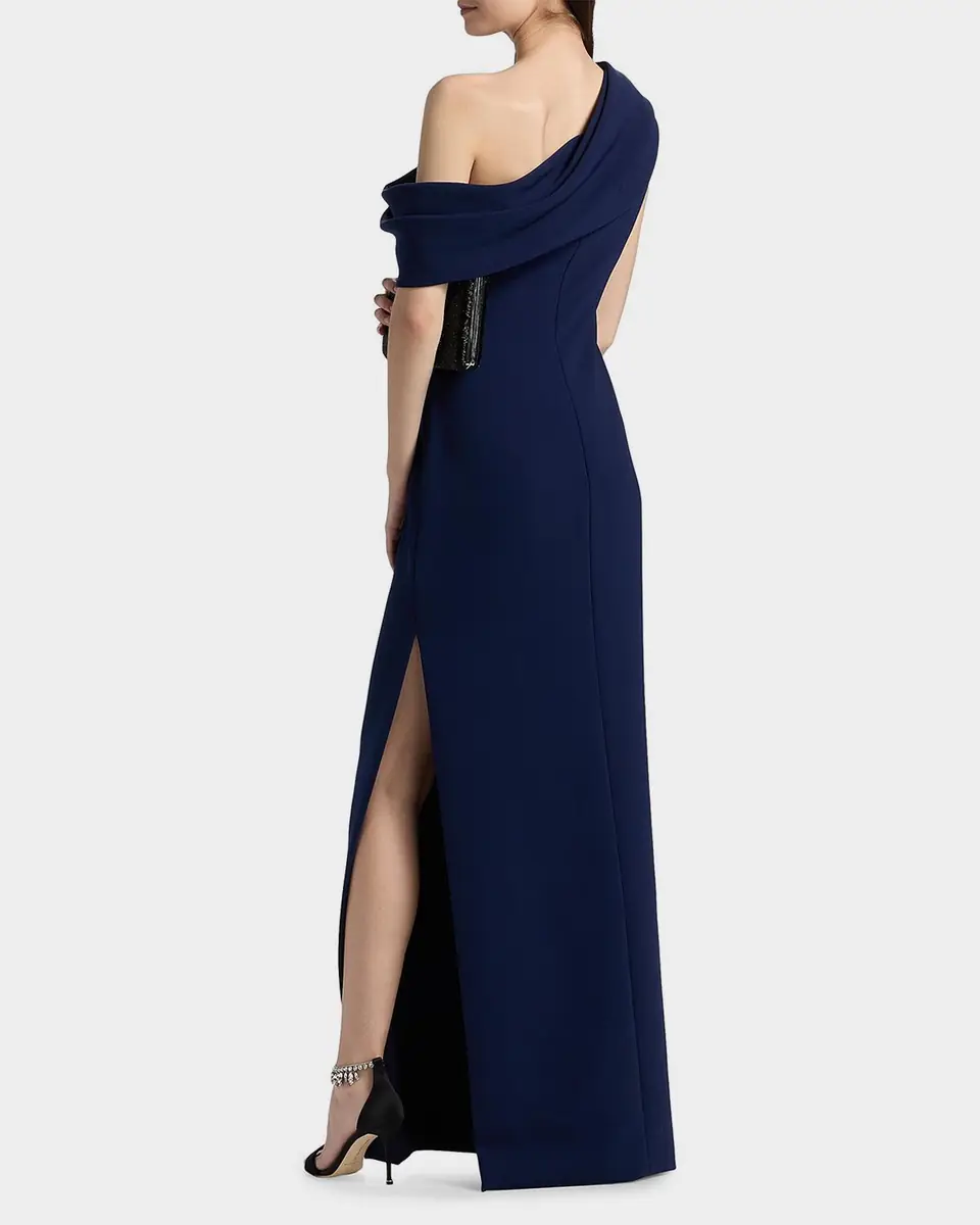Amsale Draped One-Shoulder Gown | Thumbnail 2 Amsale Draped One-Shoulder Gown | Thumbnail 2