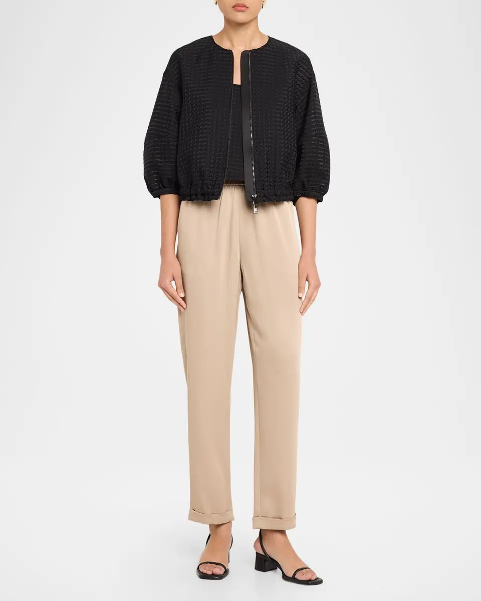 Emporio Armani Cropped Gingham Jacquard Top | Thumbnail 2 Emporio Armani Cropped Gingham Jacquard Top | Thumbnail 2