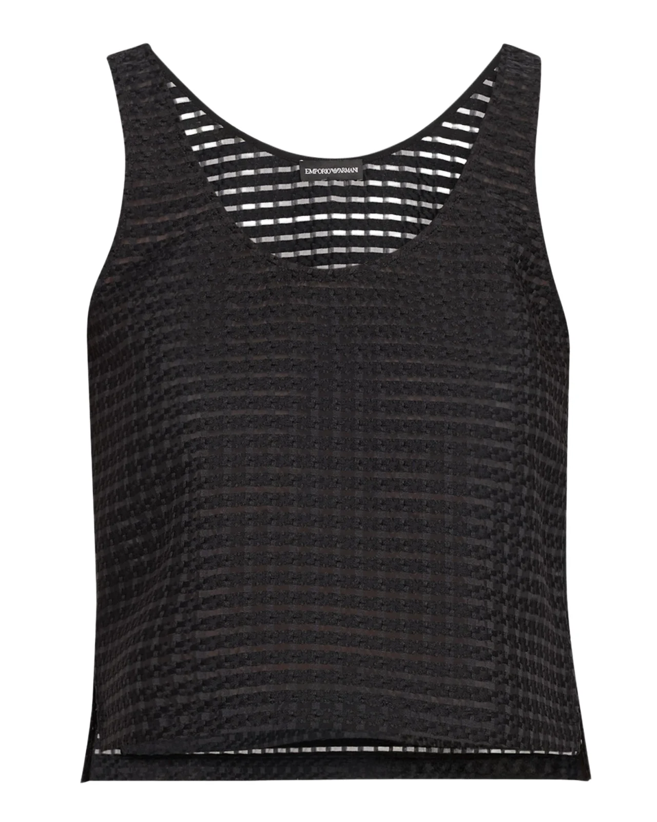 Cropped Gingham Jacquard Top Cropped Gingham Jacquard Top