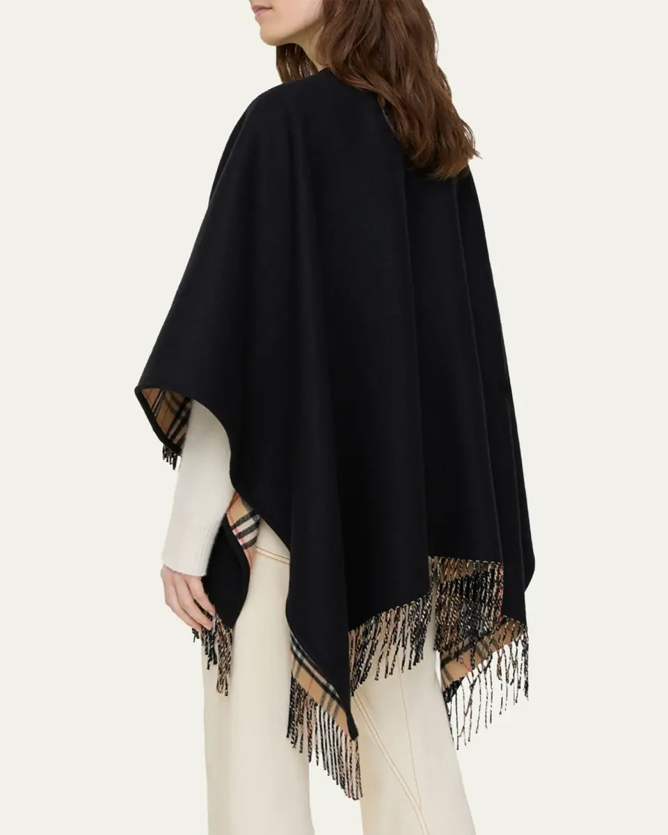 Burberry Reversible Check Wool Cape | Thumbnail 6