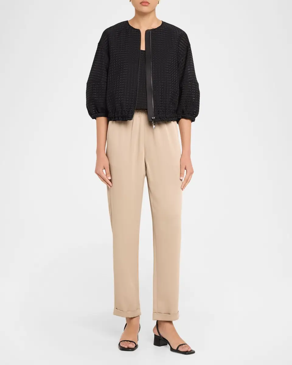 Emporio Armani Tapered Twill Crepe Trousers | Thumbnail 2