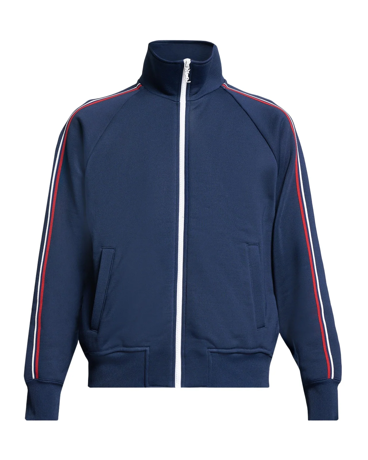 Saint Laurent Men's Piped Raglan-Sleeve Track Jacket
