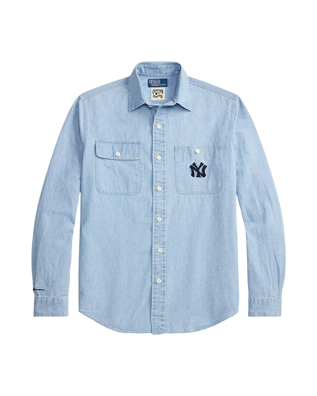 Polo Ralph Lauren x Yankees Men's Chambray Embroidered Logo Work Shirt