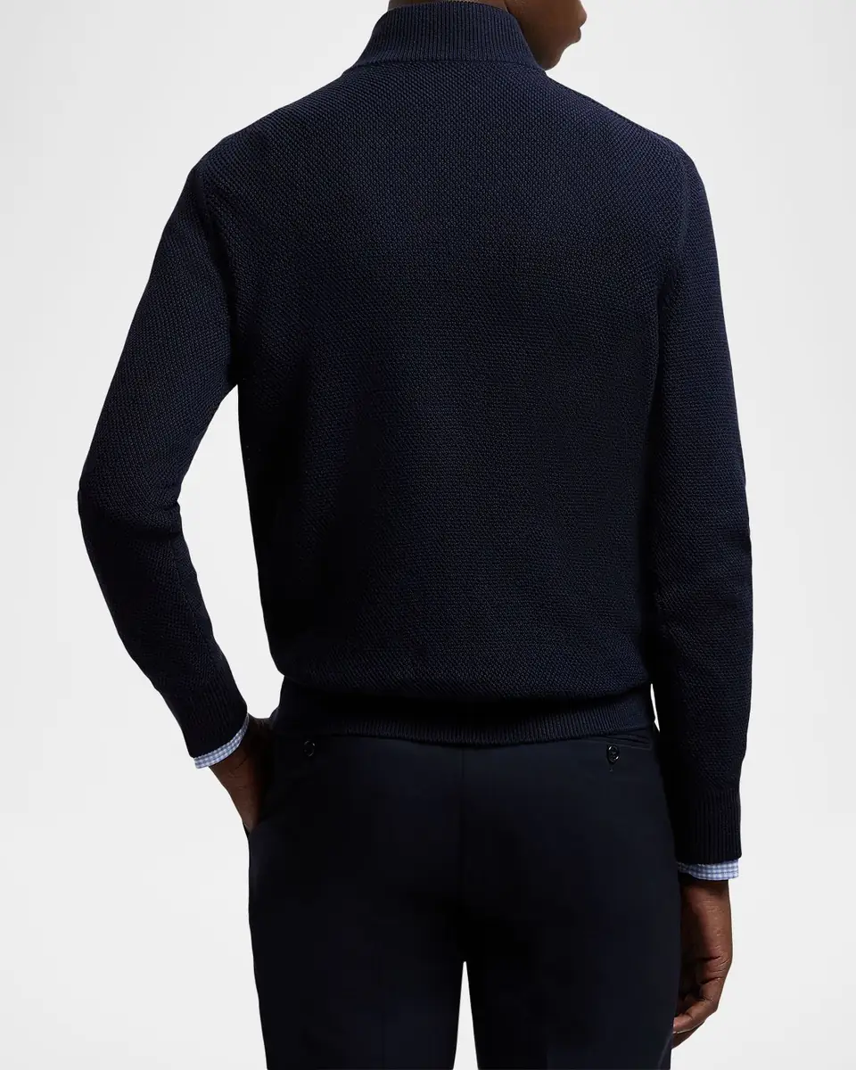 Ralph Lauren Purple Label Textured Silk-Cotton Quarter-Zip Sweater | Thumbnail 3 Ralph Lauren Purple Label Textured Silk-Cotton Quarter-Zip Sweater | Thumbnail 3