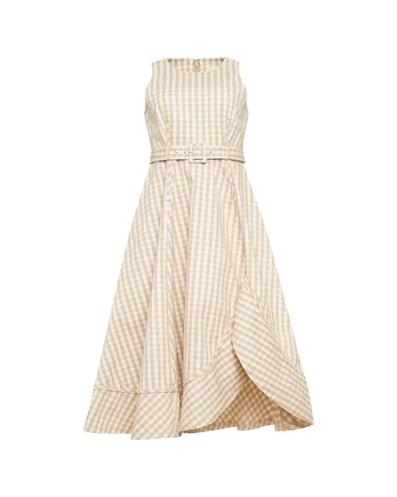 Cinq à Sept Zelda Gingham Midi Dress | Image 1 Cinq à Sept Zelda Gingham Midi Dress | Image 1