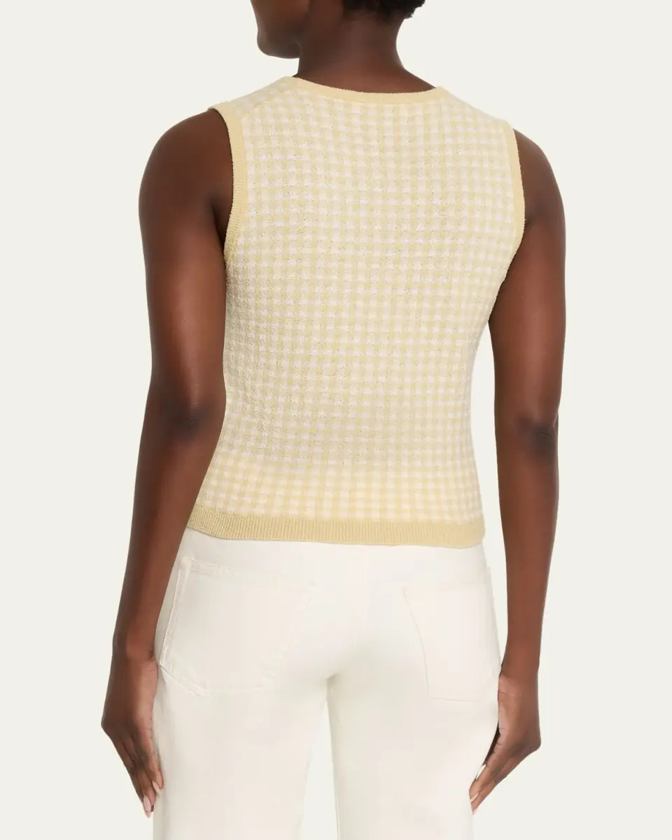 Vince Gingham Knit Tank Top | Thumbnail 3 Vince Gingham Knit Tank Top | Thumbnail 3