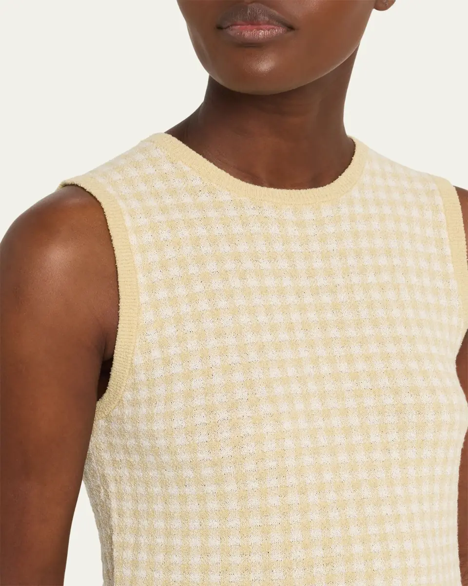 Vince Gingham Knit Tank Top | Thumbnail 5 Vince Gingham Knit Tank Top | Thumbnail 5