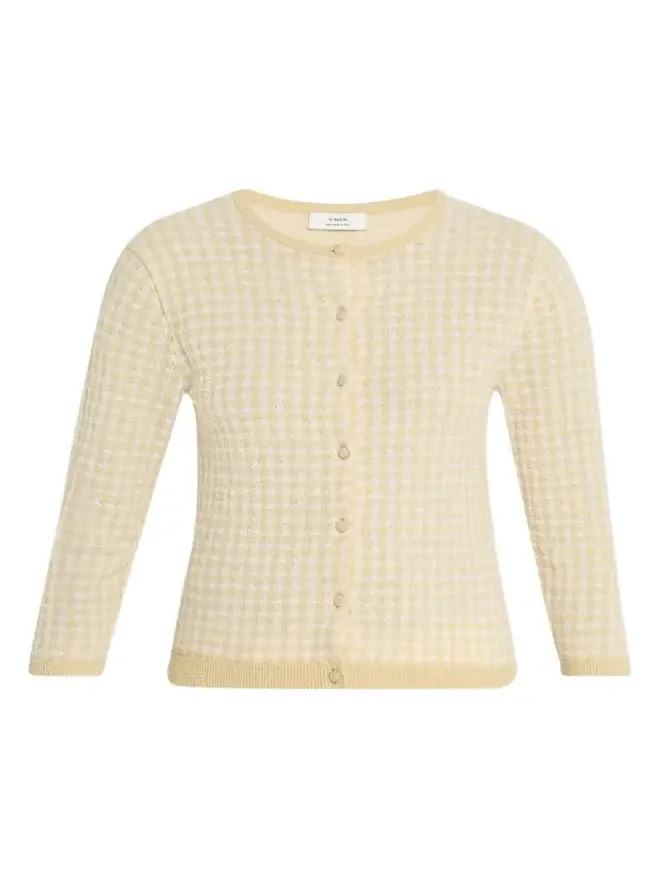 Vince Gingham Knit Cardigan