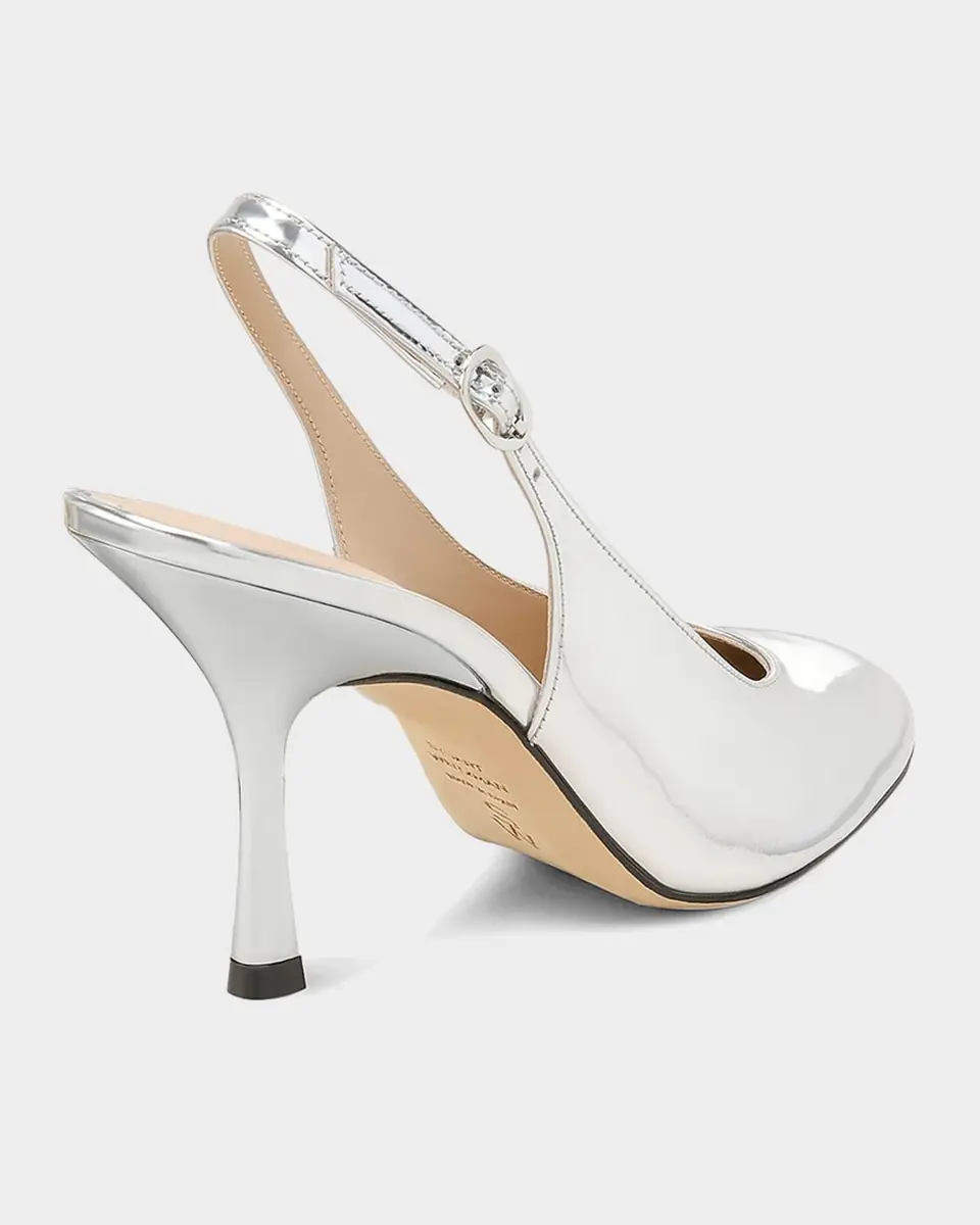 Stuart Weitzman 85mm Madison Metallic Leather Slingback Pumps | Thumbnail 2 Stuart Weitzman 85mm Madison Metallic Leather Slingback Pumps | Thumbnail 2