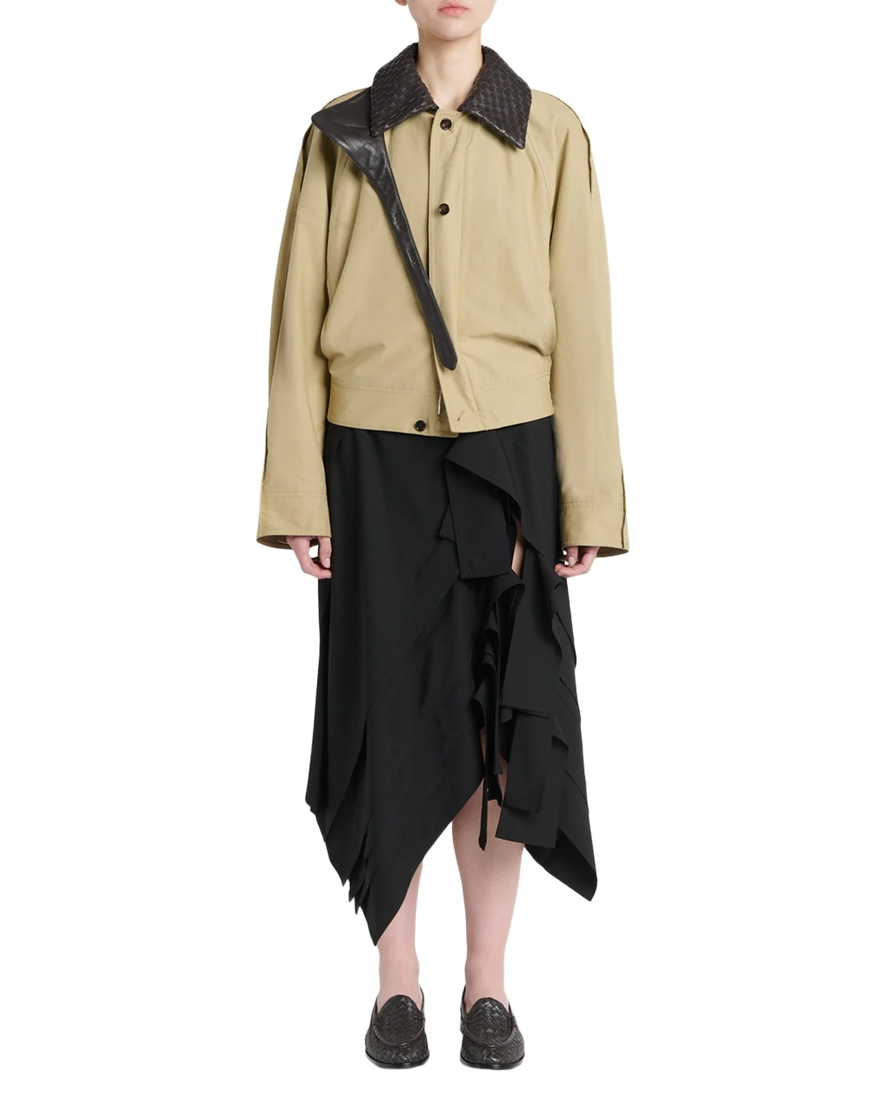 Intrecciato Collar Cotton Blouson Jacket Intrecciato Collar Cotton Blouson Jacket