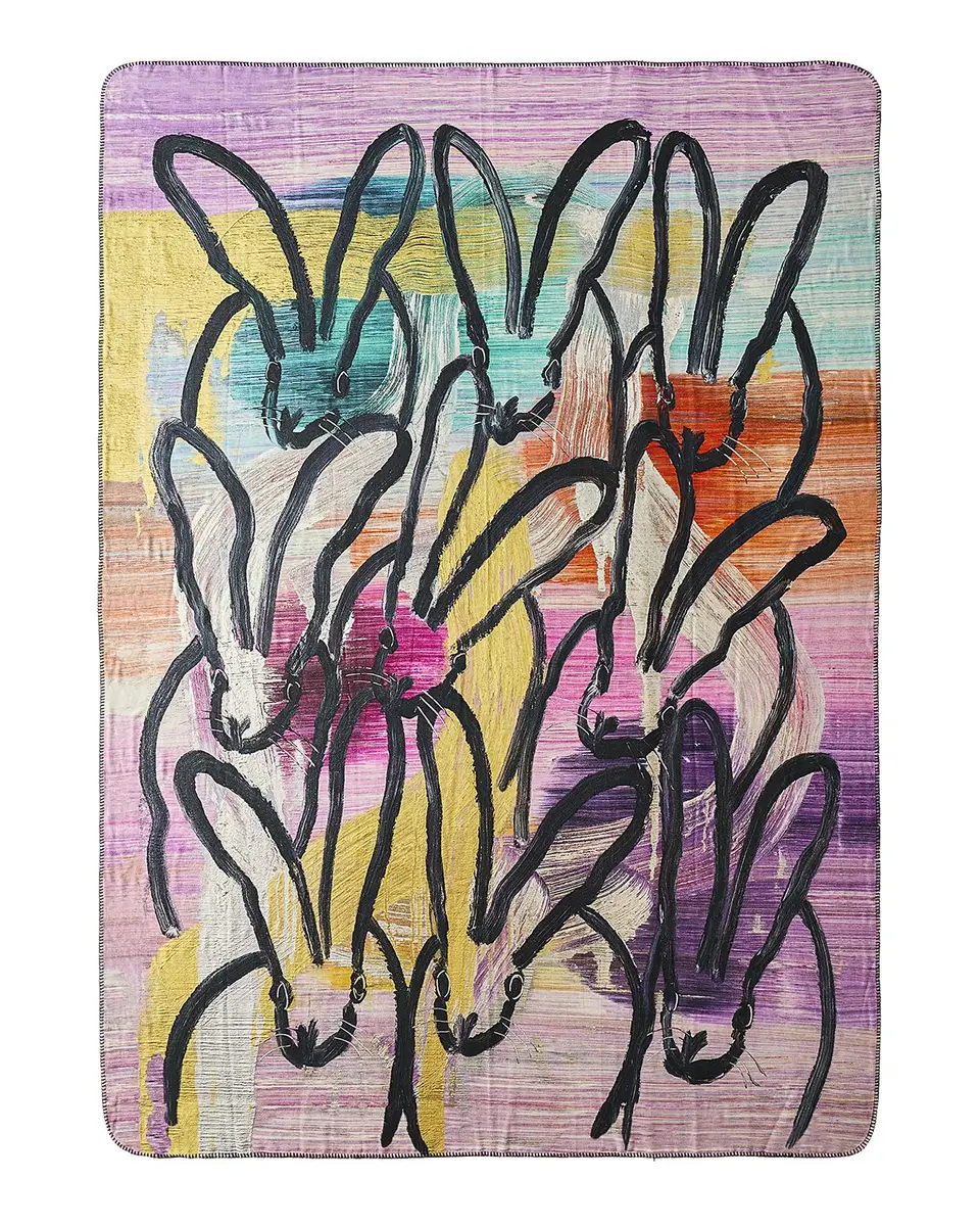 Hunt Slonem Best Bunnies Reversible Throw Blanket, 60" x 80" | Thumbnail 3 Hunt Slonem Best Bunnies Reversible Throw Blanket, 60" x 80" | Thumbnail 3
