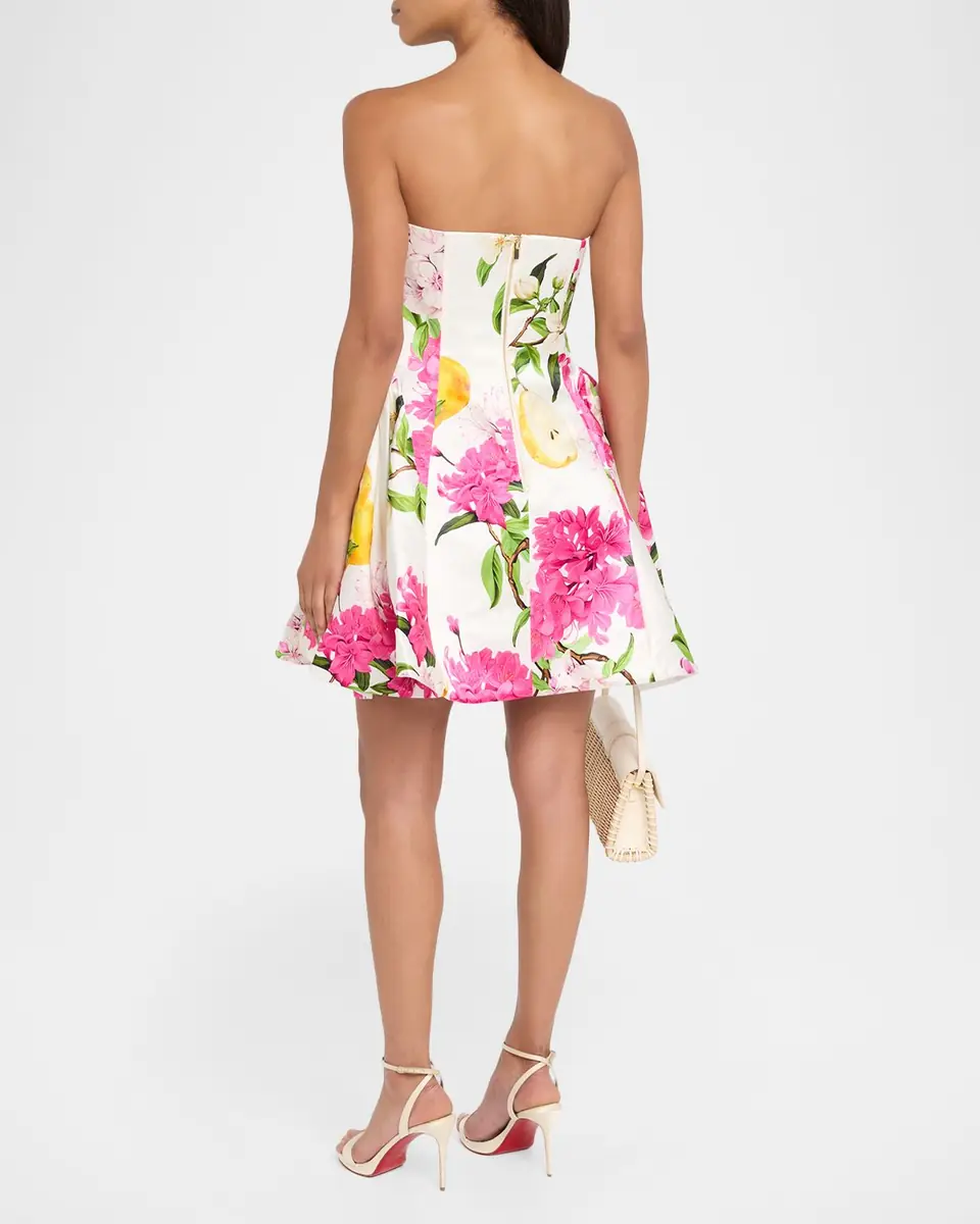 LEO LIN Reese Floral-Print Bustier Mini Dress | Thumbnail 3