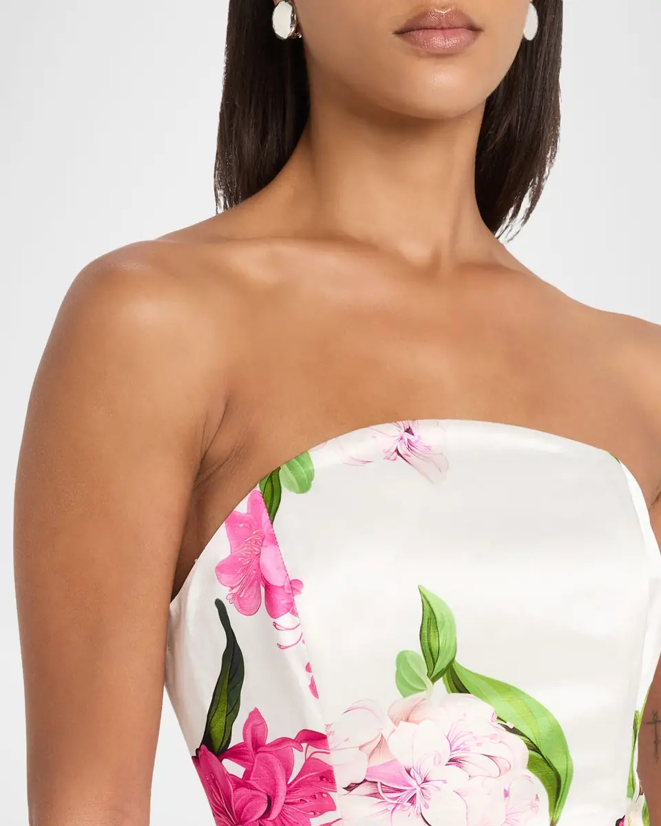 LEO LIN Reese Floral-Print Bustier Mini Dress | Thumbnail 5