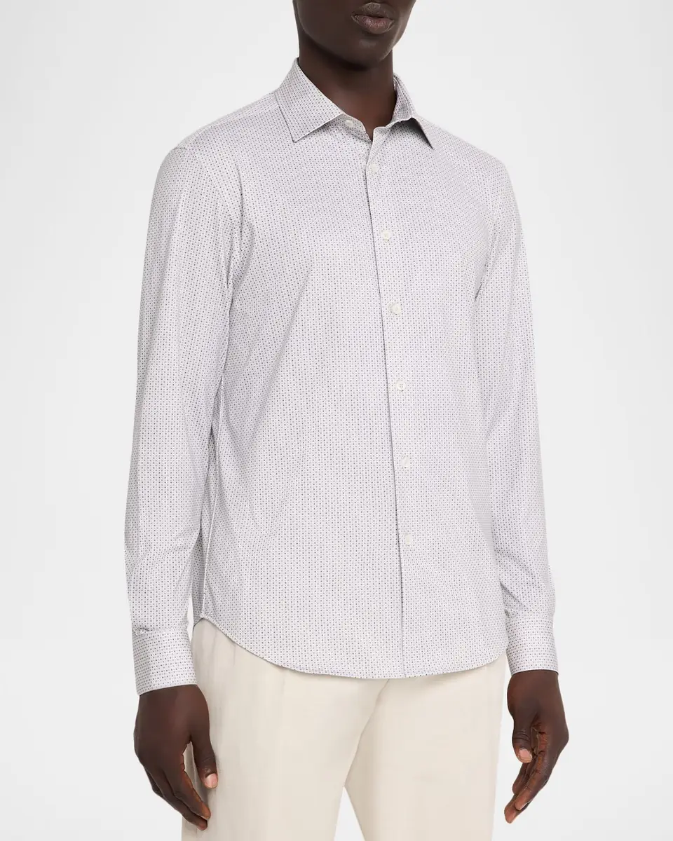 Bugatchi Men's James OoohCotton Geometric-Print Sport Shirt | Thumbnail 3
