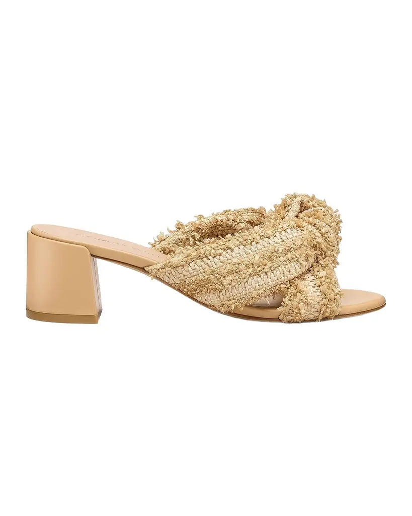 Stuart Weitzman 50mm Soplaya Knotted Mule Sandals | Image 1 Stuart Weitzman 50mm Soplaya Knotted Mule Sandals | Image 1