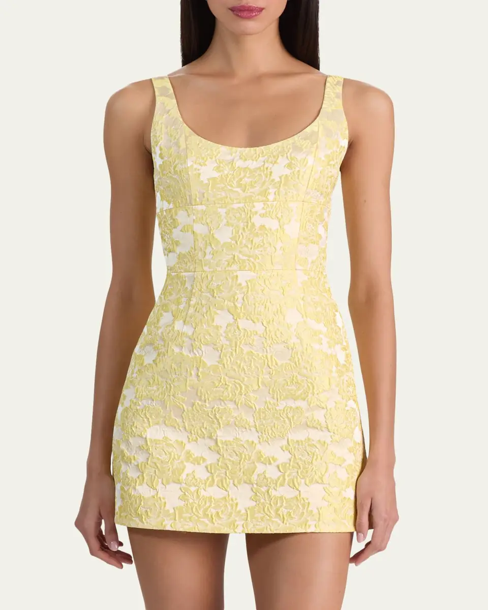 Alice + Olivia Charlotte Floral Jacquard Mini Dress | Thumbnail 3 Alice + Olivia Charlotte Floral Jacquard Mini Dress | Thumbnail 3