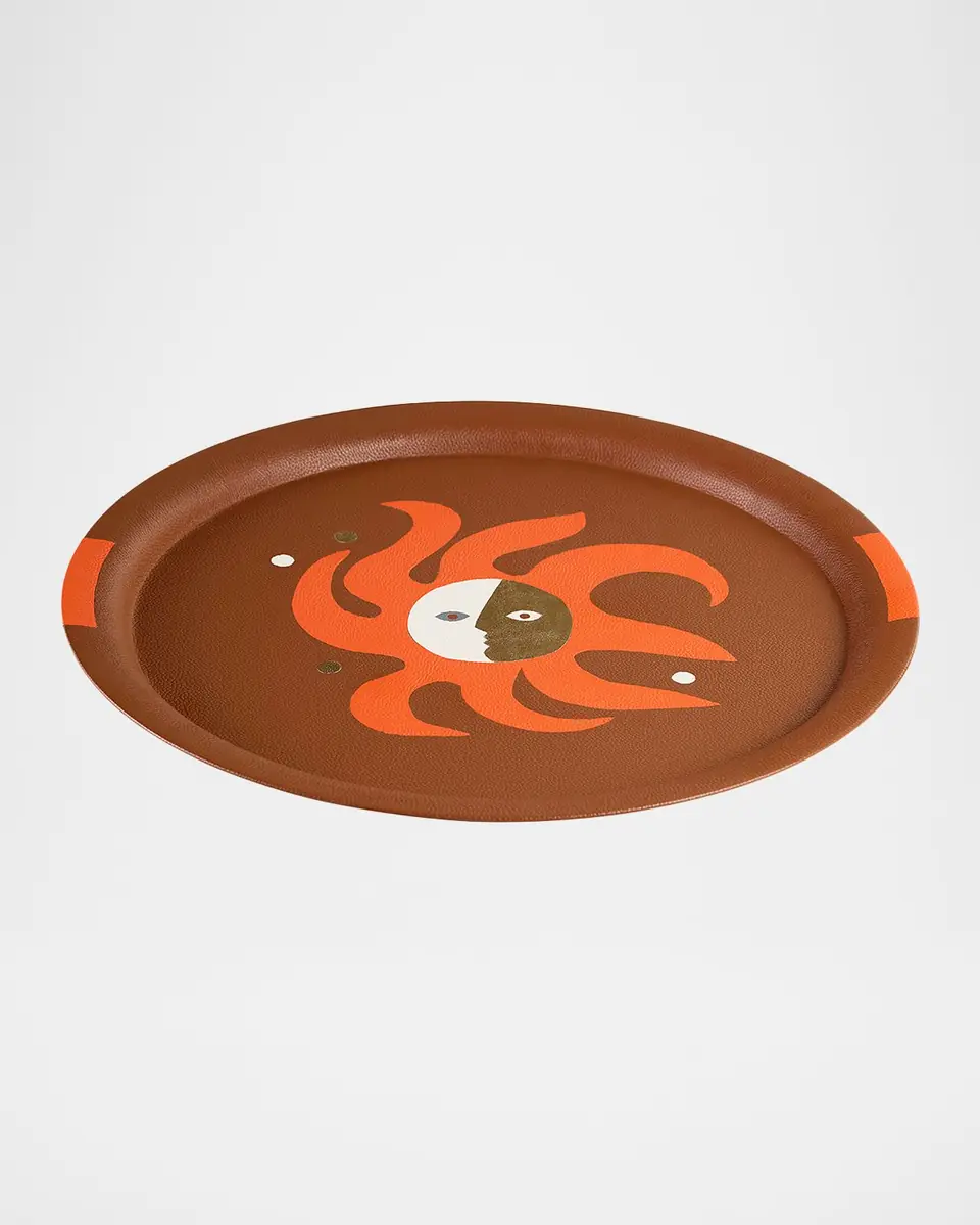 Jonathan Adler Playa Leather Circle Tray | Thumbnail 2