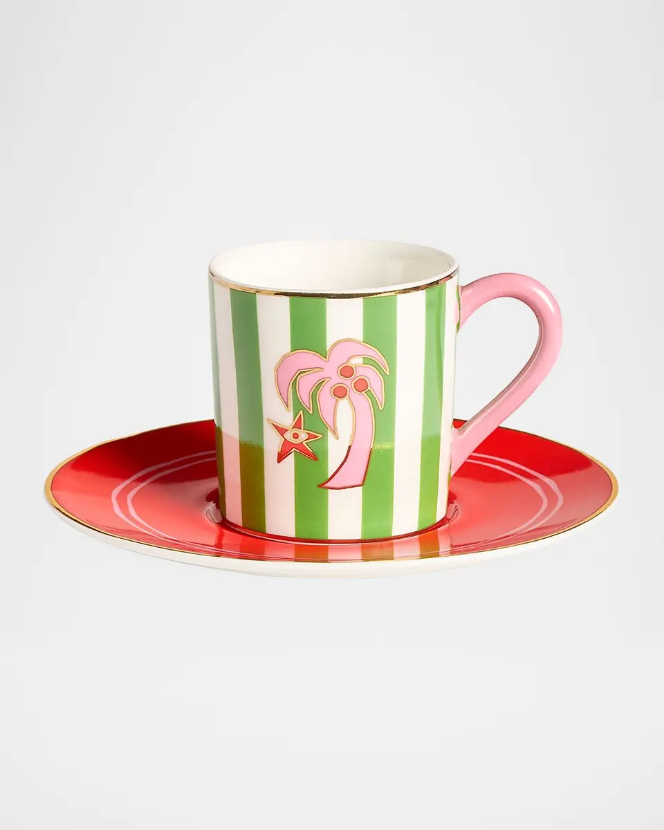 Jonathan Adler Playa 3 oz. Espresso Cups and Saucers Gift Box, Set of 4 | Thumbnail 4 Jonathan Adler Playa 3 oz. Espresso Cups and Saucers Gift Box, Set of 4 | Thumbnail 4