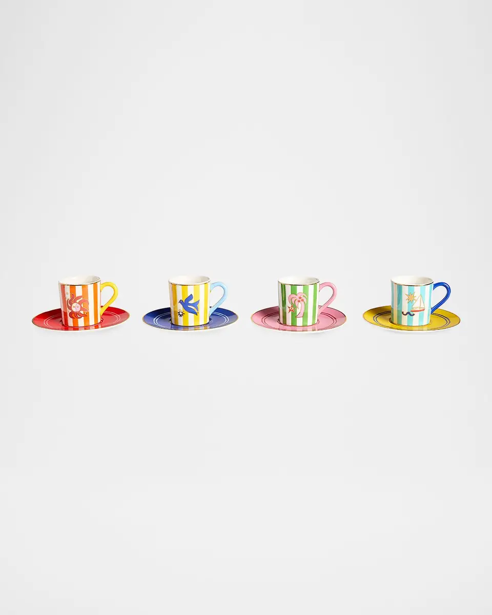 Jonathan Adler Playa 3 oz. Espresso Cups and Saucers Gift Box, Set of 4 | Thumbnail 5 Jonathan Adler Playa 3 oz. Espresso Cups and Saucers Gift Box, Set of 4 | Thumbnail 5