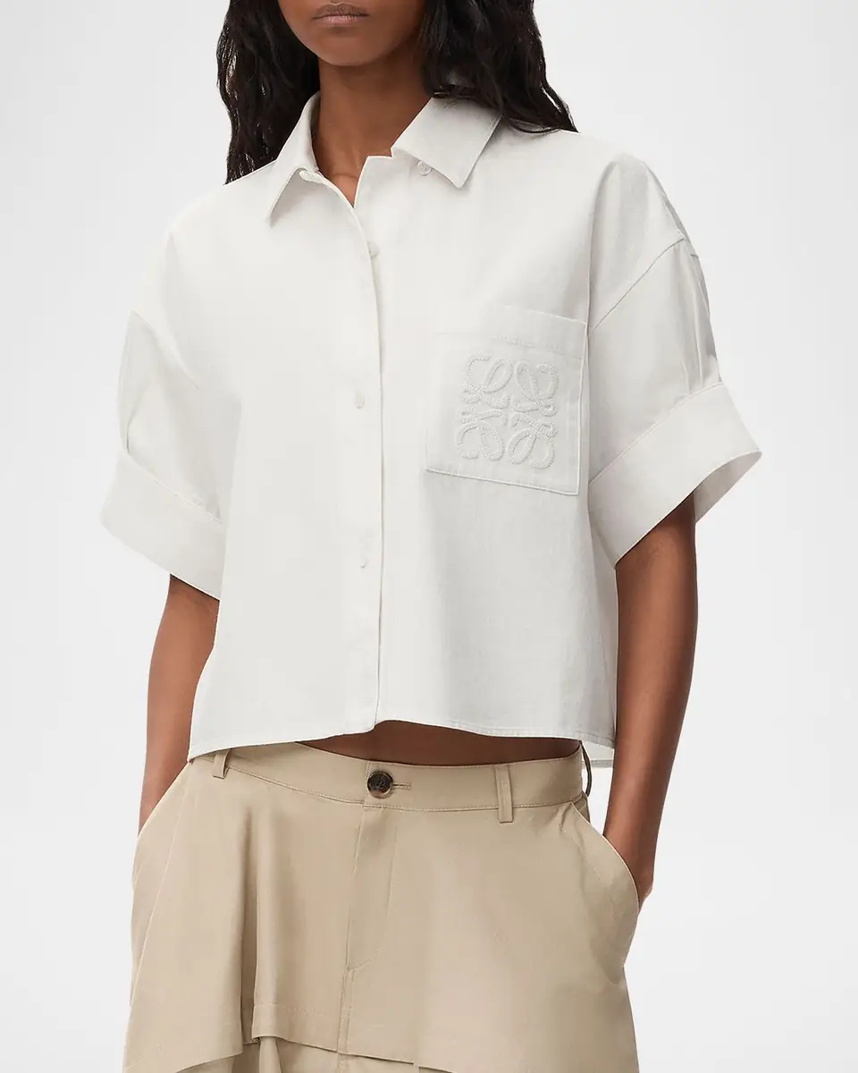 Loewe x Paula's Ibiza Short-Sleeve Denim Boxy Shirt | Thumbnail 3 Loewe x Paula's Ibiza Short-Sleeve Denim Boxy Shirt | Thumbnail 3