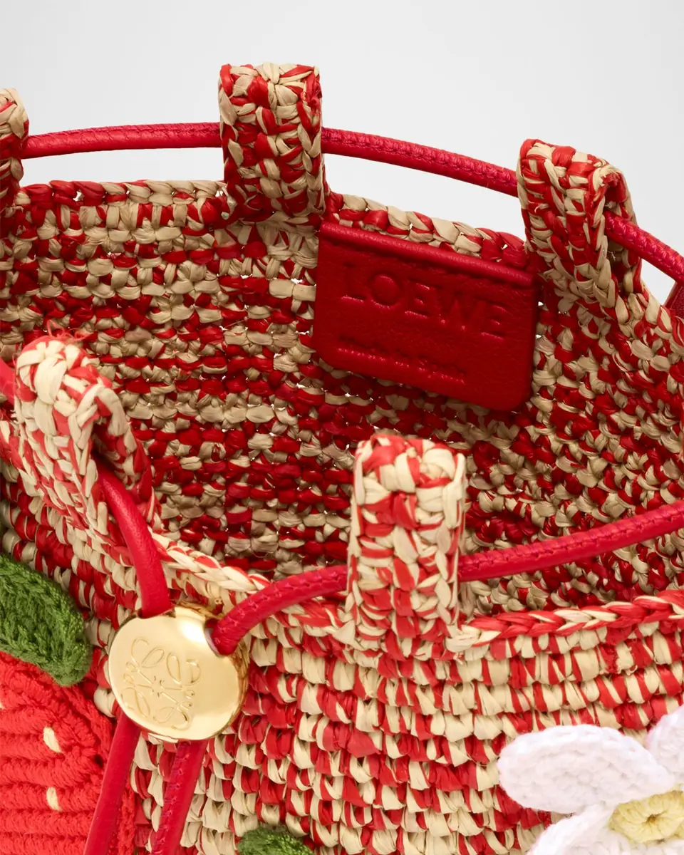 Loewe x Paula's Ibiza Strawberry Applique Raffia Pouch Bag | Thumbnail 4 Loewe x Paula's Ibiza Strawberry Applique Raffia Pouch Bag | Thumbnail 4