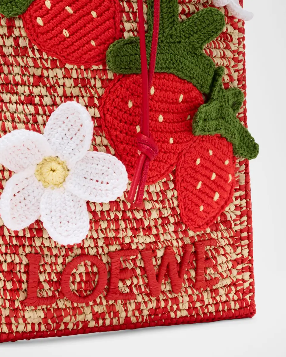Loewe x Paula's Ibiza Strawberry Applique Raffia Pouch Bag | Thumbnail 5 Loewe x Paula's Ibiza Strawberry Applique Raffia Pouch Bag | Thumbnail 5